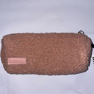 The Happy Planner Small Sherpa Zip Pen Pouch Mauve Gold Zipper Detail NWT